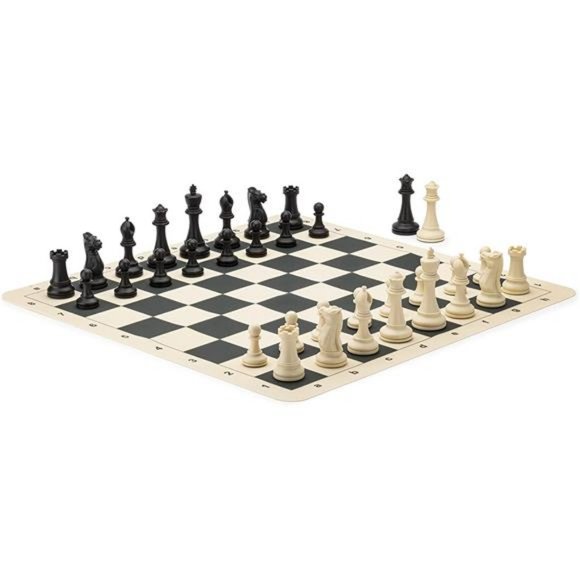 A&A Tournament Chess Set / 20''x20'' Foldable Silicone Chess Board